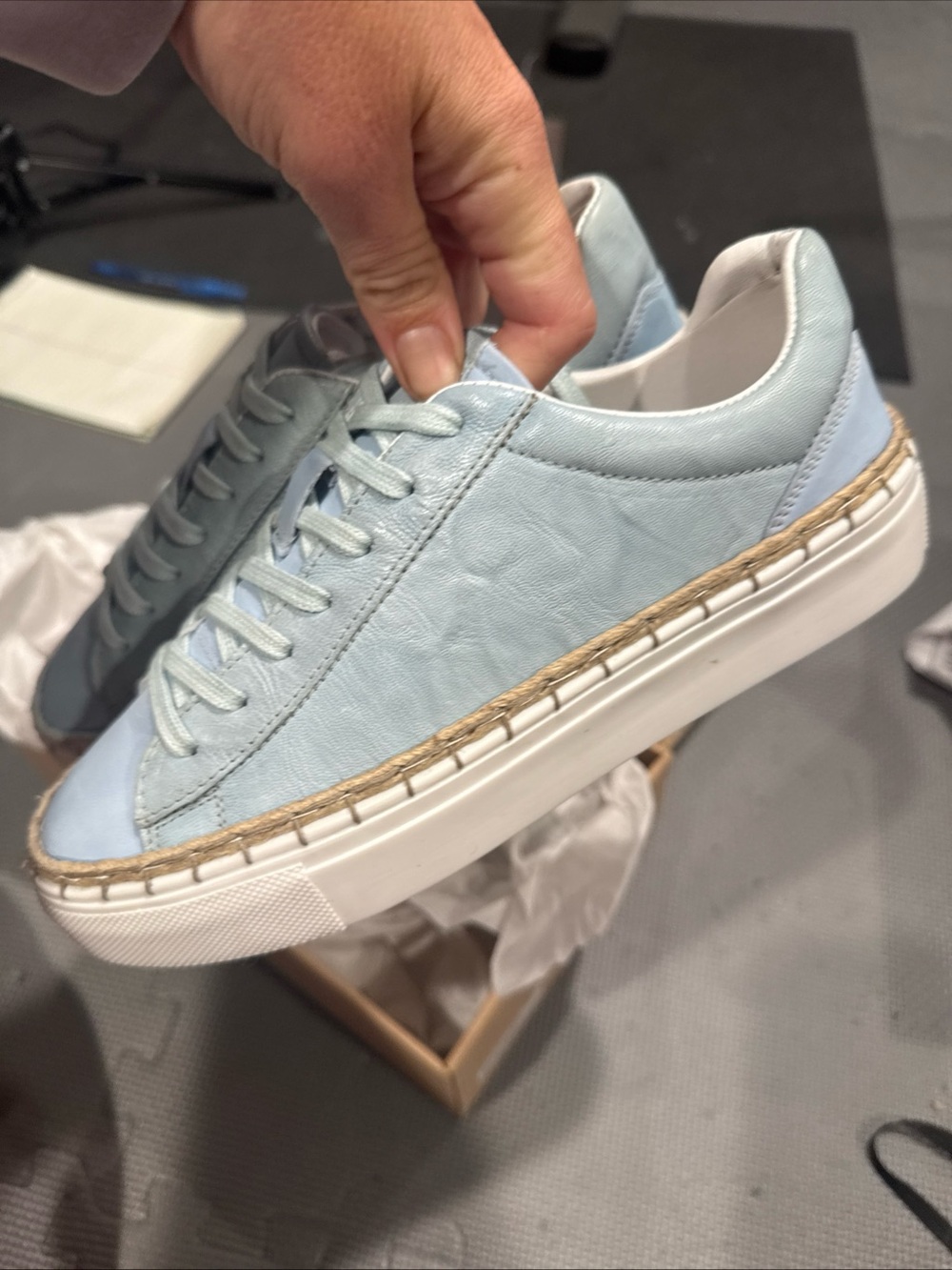 Free People- Light Blue Women's Platform Sneaker - Casual Lace-Up Comfort